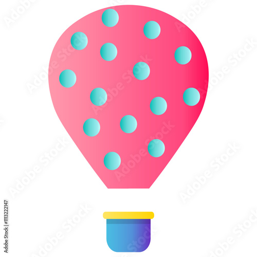 Hot Air Balloon Icon. Air Transportation for Travel. Vector Illustration in Colorful Design.