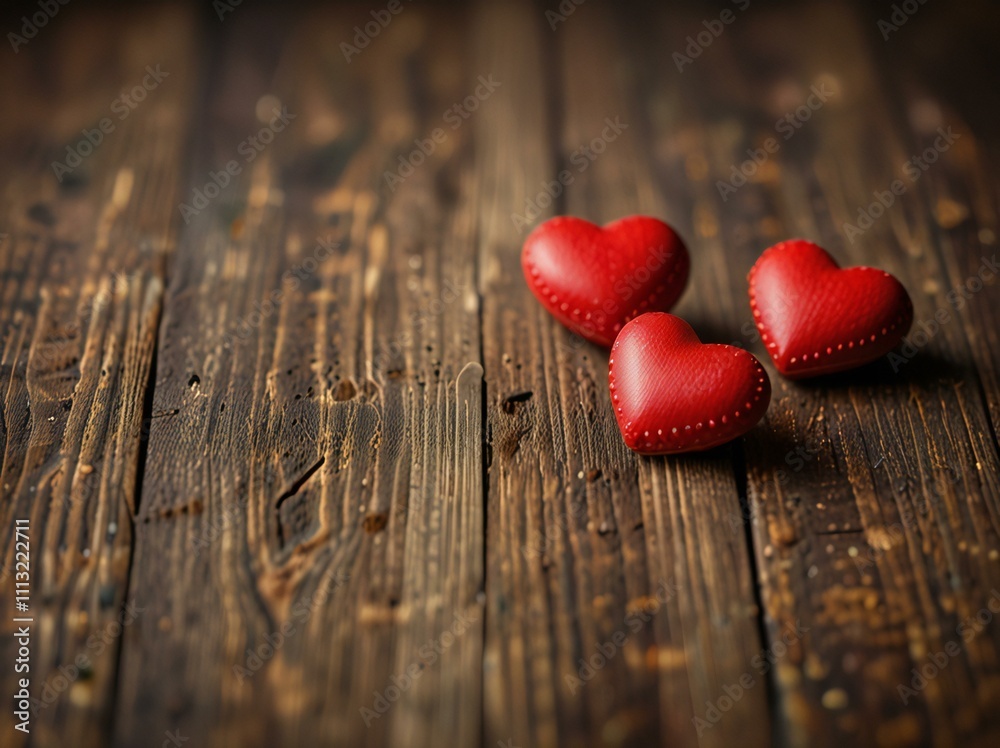 Fototapeta premium red heart on wooden background