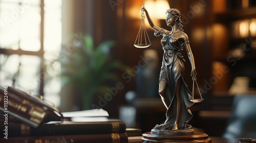 Lady Justice: Symbol of Law and Justice in a Study photo