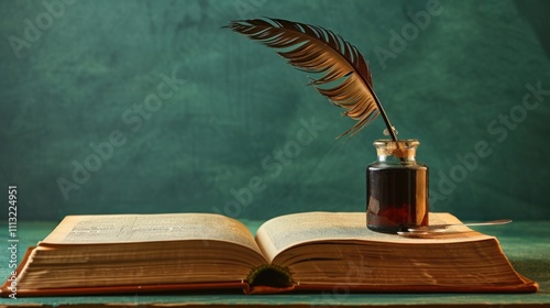 Vintage Quill and Inkwell