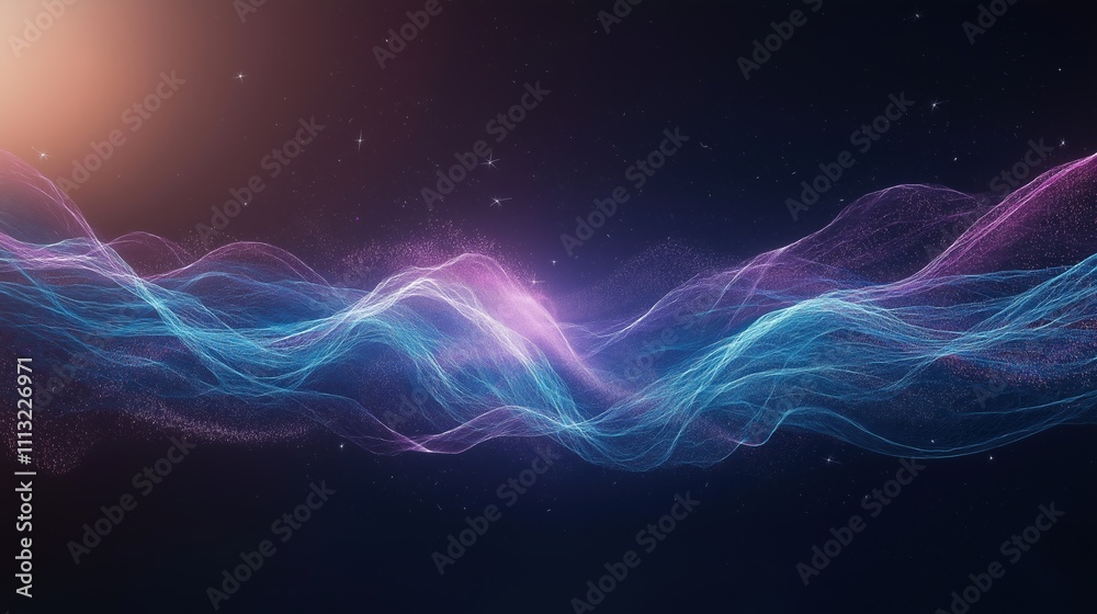 Obraz premium A colorful wave of light is shown in the sky