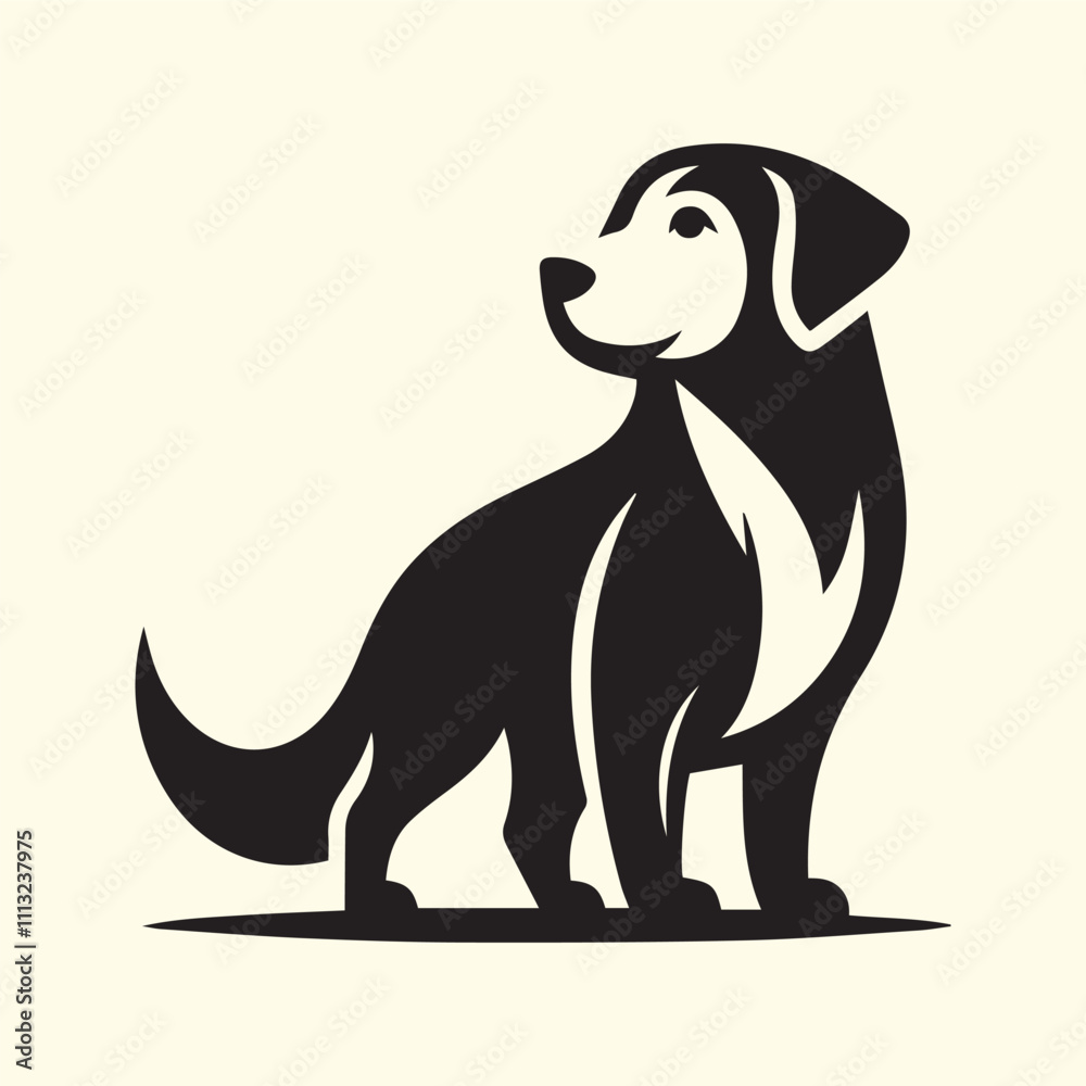 Obraz premium dog silhouette vector, dog logo silhouette vector full body
