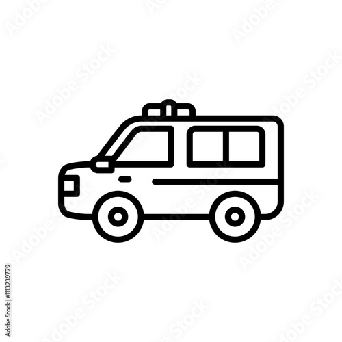 Wallpaper Mural police van icon vector, line style icon Torontodigital.ca
