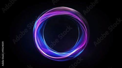 Abstract Circular Light Trails: A Symphony of Purple and Blue