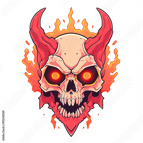 Cool skull head illustration for your tshirt design photo