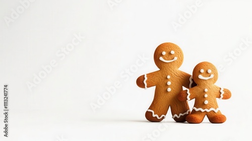 Gingerbread family figures smiling together, perfect for festive cheer