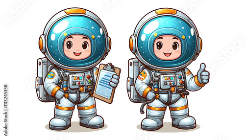 Astronaut Character Illustration in Cartoon Style