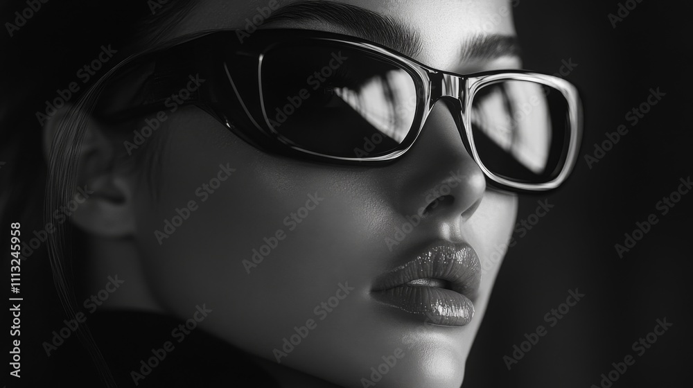 Monochrome Portrait with Sunglasses Monochrome Portrait with Sunglasses