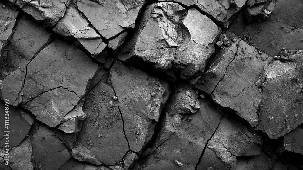 Cracked earth texture reveals layers of soil and rock under harsh conditions Cracked earth texture reveals layers of soil and rock under harsh conditions