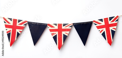 Celebration bunting displays british flag home decoration indoor bright festive concept