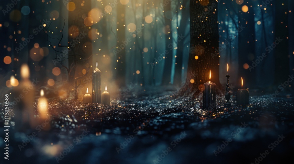 Mystical Forest with Candles Mystical Forest with Candles