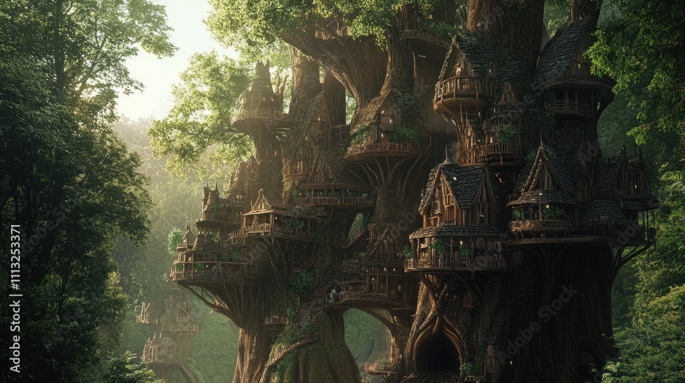 Enchanted Treetop Village: A Fantasy Forest Haven Enchanted Treetop Village: A Fantasy Forest Haven