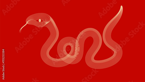 Red festive Year of the snake vector illustration background