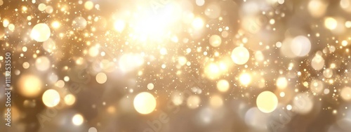 Golden Bokeh Light Background Dreamy Beige Holiday Celebration New Year Wedding Abstract