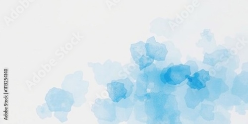 Watercolor artwork featuring a dominant blue and white color scheme, gentle patterns, blue and white colors photo