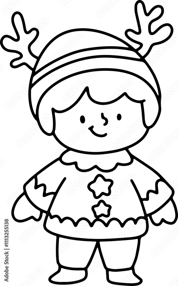 Cute children Christmas Cute hand drawn Elements Illustration cards Cute children Christmas Cute hand drawn Elements Illustration cards