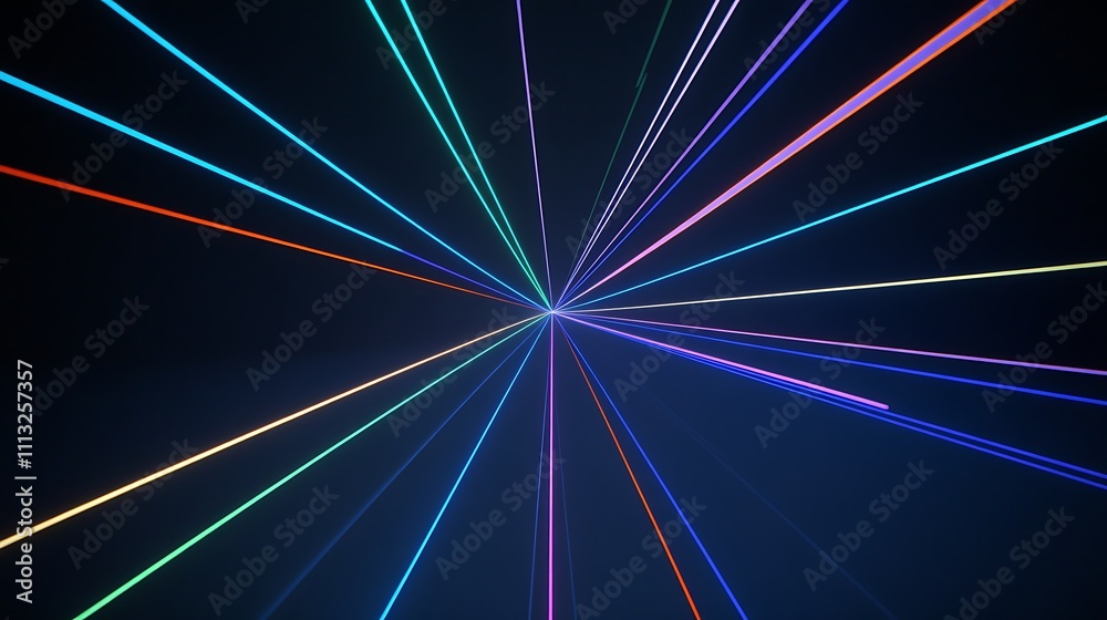 Dynamic Neon Light Rays Creating a Vibrant Atmosphere