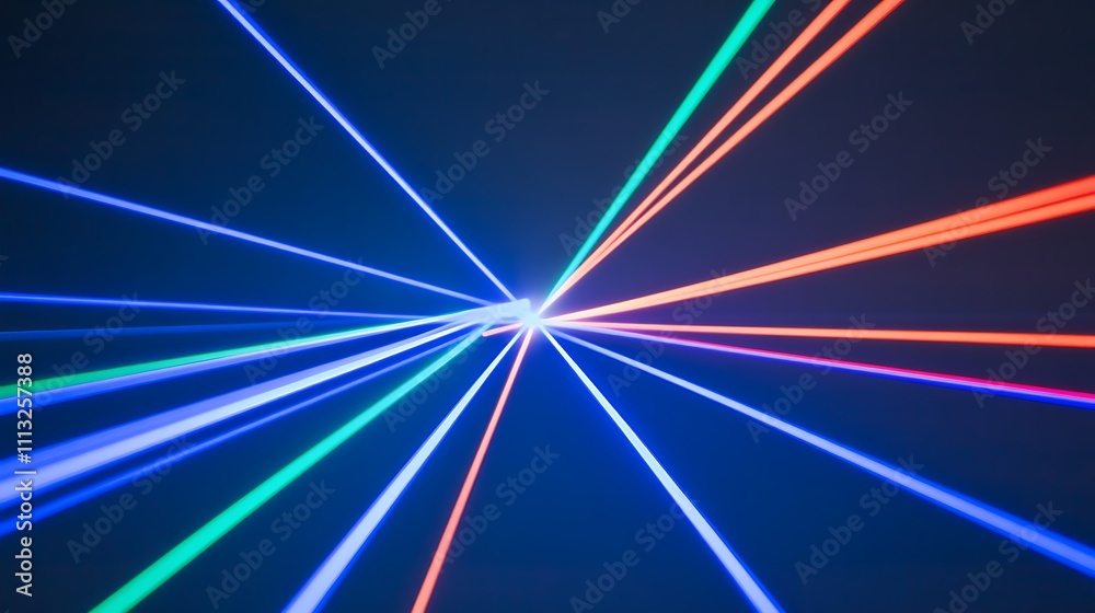 Dynamic Neon Light Rays Creating a Vibrant Atmosphere Dynamic Neon Light Rays Creating a Vibrant Atmosphere