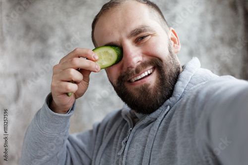 Photo of man with perfect skin photo