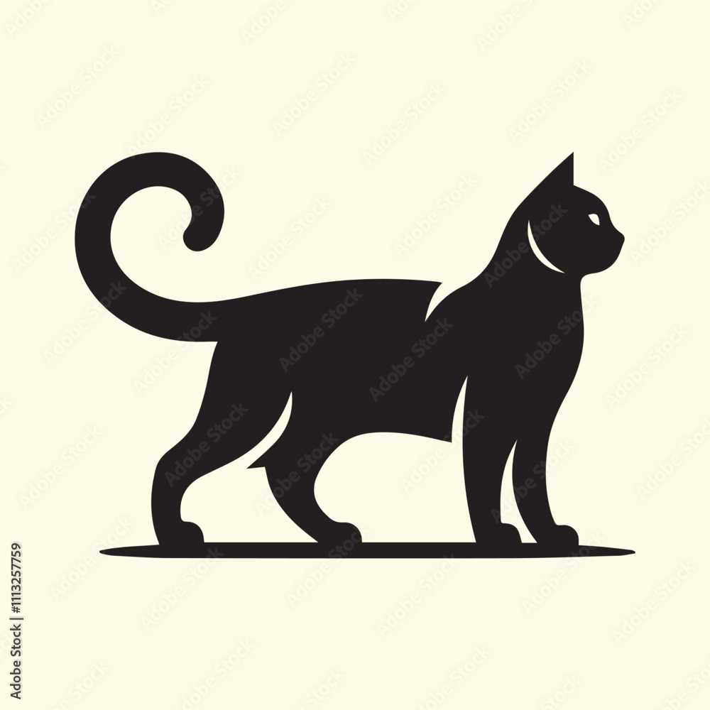 Obraz premium cat silhouette vector, cat logo silhouette vector.