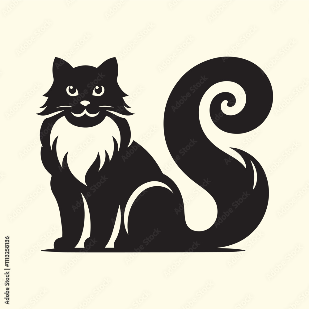 Obraz premium cat silhouette vector, cat logo silhouette vector.