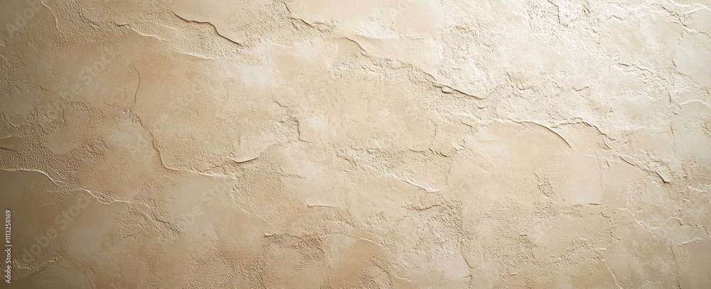 Beige Plaster Wall Texture Background with Rustic Patterns and Indentations
