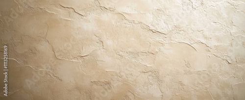 Beige Plaster Wall Texture Background with Rustic Patterns and Indentations