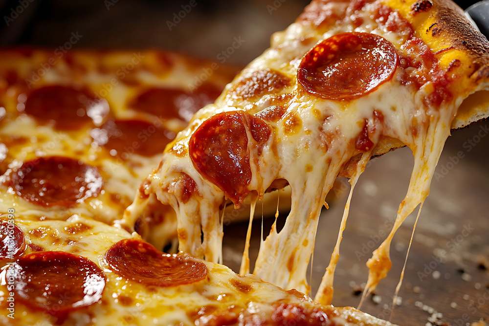 Cheesy Pepperoni Pizza with Crispy Crust Cheesy Pepperoni Pizza with Crispy Crust
