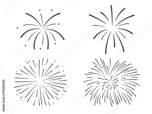 Set of fireworks with sparks. abstract illustrations of fireworks