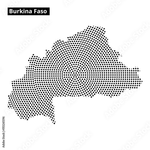 Burkina Faso map outline highlighting geographical features and boundaries