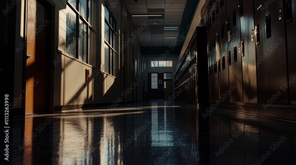 Empty school hallway, a silent testament to the passage of time and the fleeting nature of youth, where memories of laughter and learning linger in the air, waiting to be rediscovered. Empty school hallway, a silent testament to the passage of time and the fleeting nature of youth, where memories of laughter and learning linger in the air, waiting to be rediscovered.