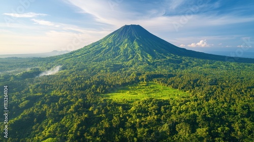 green volcano mountain photo