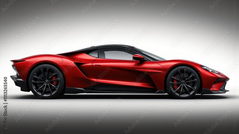 Fototapeta premium Sleek Red Sports Car, Modern Luxury and Performance