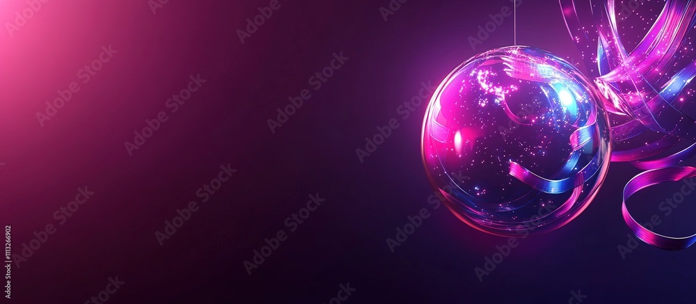 A vibrant, abstract design featuring a decorative orb and ribbons, evoking celebration. A vibrant, abstract design featuring a decorative orb and ribbons, evoking celebration.