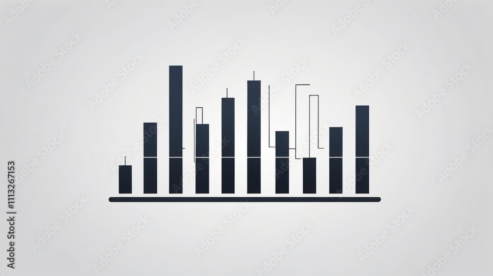 Visual representation of data trends in a sleek design showcasing bar chart elements with a minimalist aesthetic Visual representation of data trends in a sleek design showcasing bar chart elements with a minimalist aesthetic