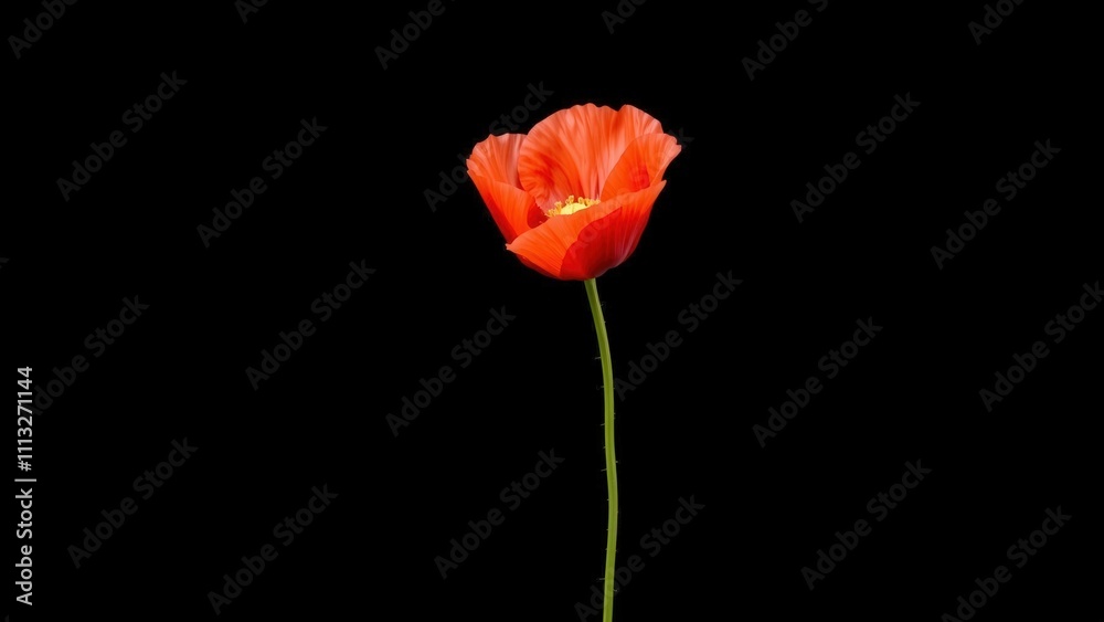 Vibrant Red Poppy Flower on Black Background, Perfect for Wallpaper, Art Print, or Greeting Card Vibrant Red Poppy Flower on Black Background, Perfect for Wallpaper, Art Print, or Greeting Card