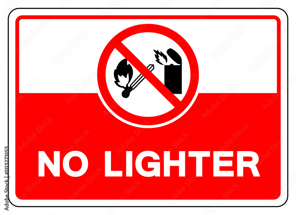 No Lighter Symbol Sign, Vector Illustration, Isolated On White Background Label. EPS10 No Lighter Symbol Sign, Vector Illustration, Isolated On White Background Label. EPS10