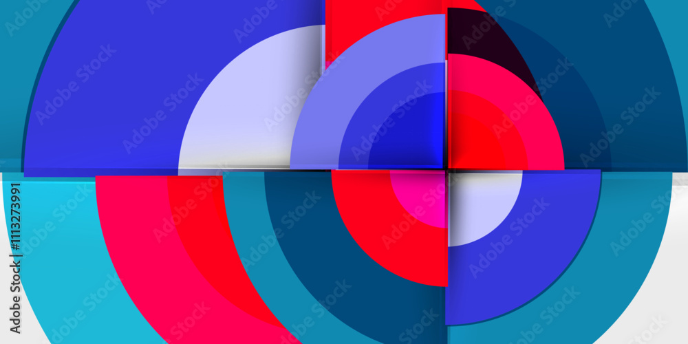 Circle and semi circle geometric background. Vector Illustration For Wallpaper, Banner, Background, Card, Book Illustration, landing page Circle and semi circle geometric background. Vector Illustration For Wallpaper, Banner, Background, Card, Book Illustration, landing page