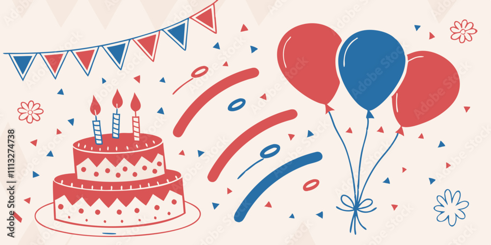 happy birthday to you elements in red ,blue and pink pattern background
happy birthday to you elements in red ,blue and pink pattern background
