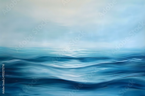 Abstract depiction of peaceful waves with soft curves and soothing colors, creating a calming and serene atmosphere.