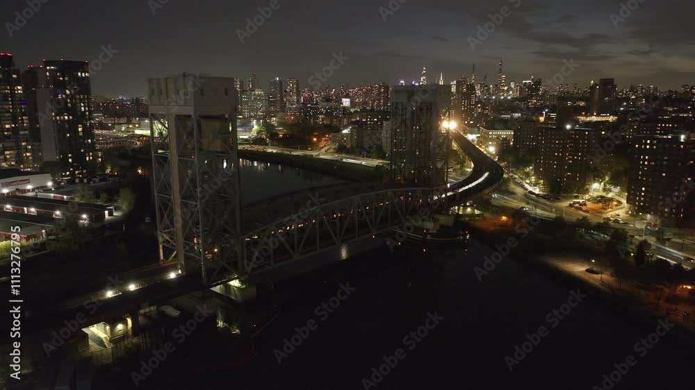 Aerial view of the Metro North Railroad leaving New York City Aerial view of the Metro North Railroad leaving New York City