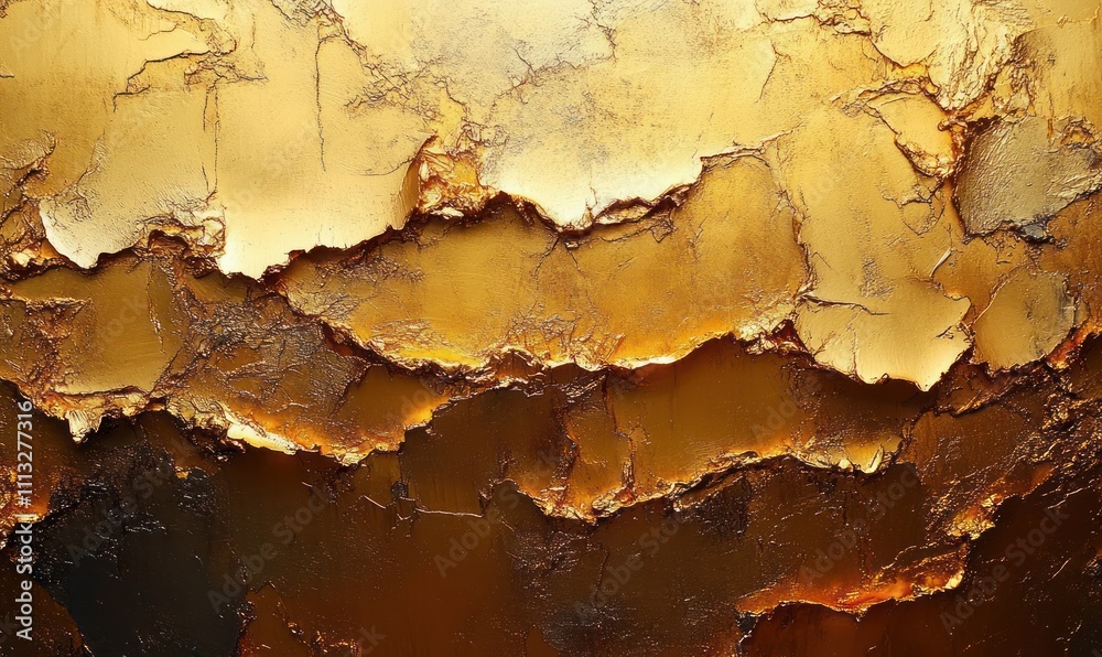 Naklejka premium Textured Gold Background Abstract Expressionism Soft Lighting Brush Strokes Minimalistic Composition