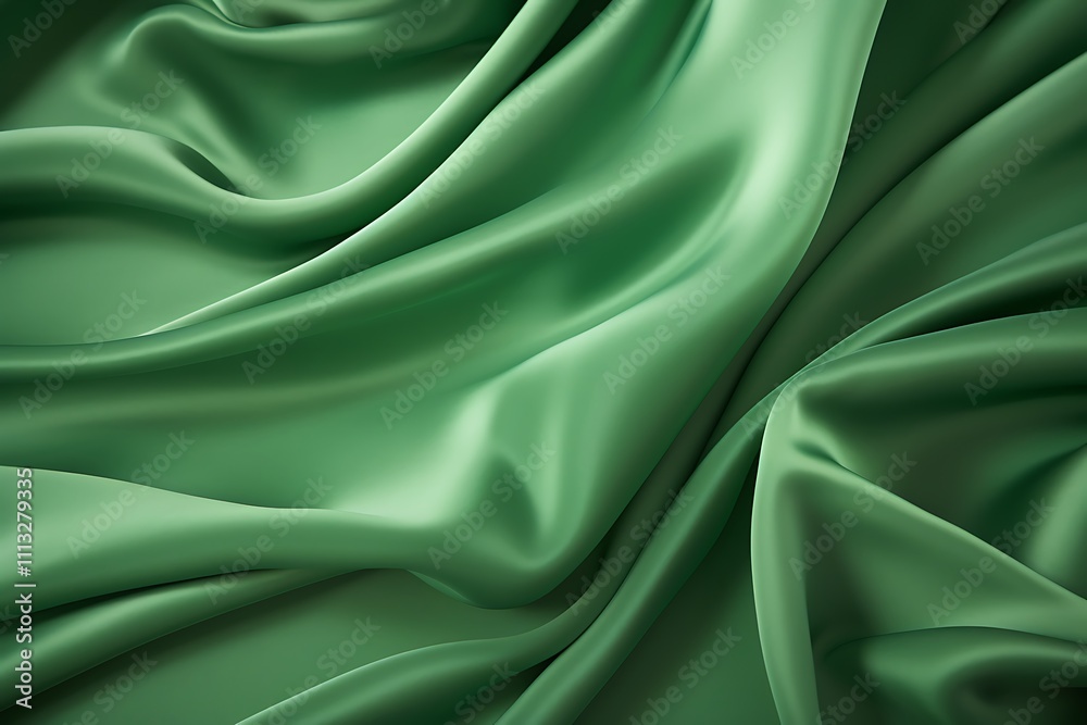 Fototapeta premium Green fabric background. Green cloth texture