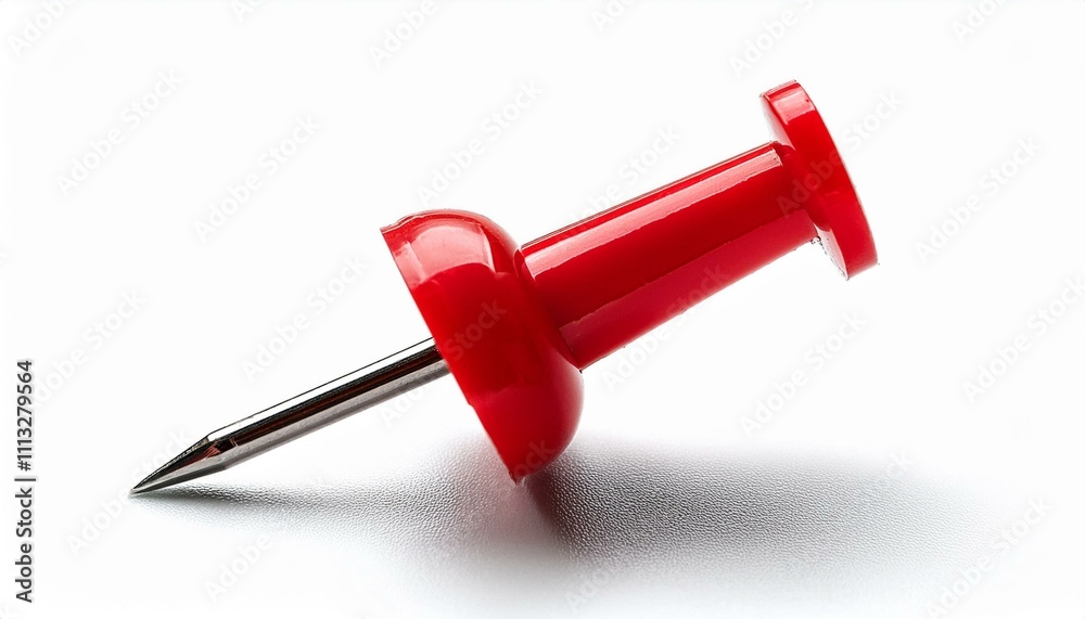 Red push pin on isolated white background Red push pin on isolated white background