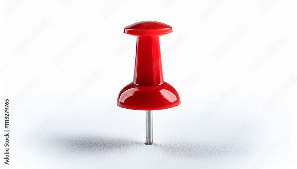 Red push pin on isolated white background Red push pin on isolated white background