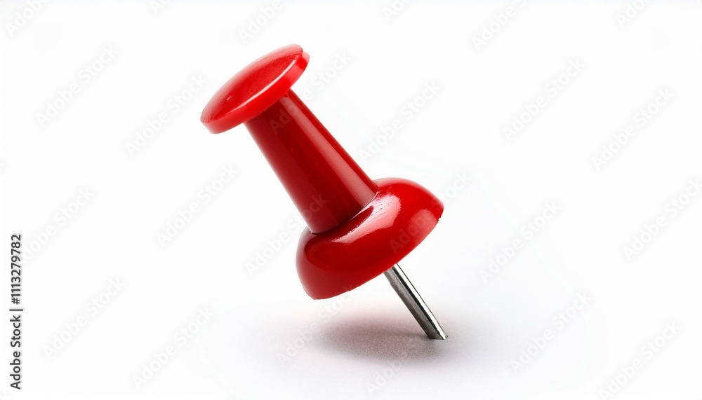 Red push pin on isolated white background Red push pin on isolated white background
