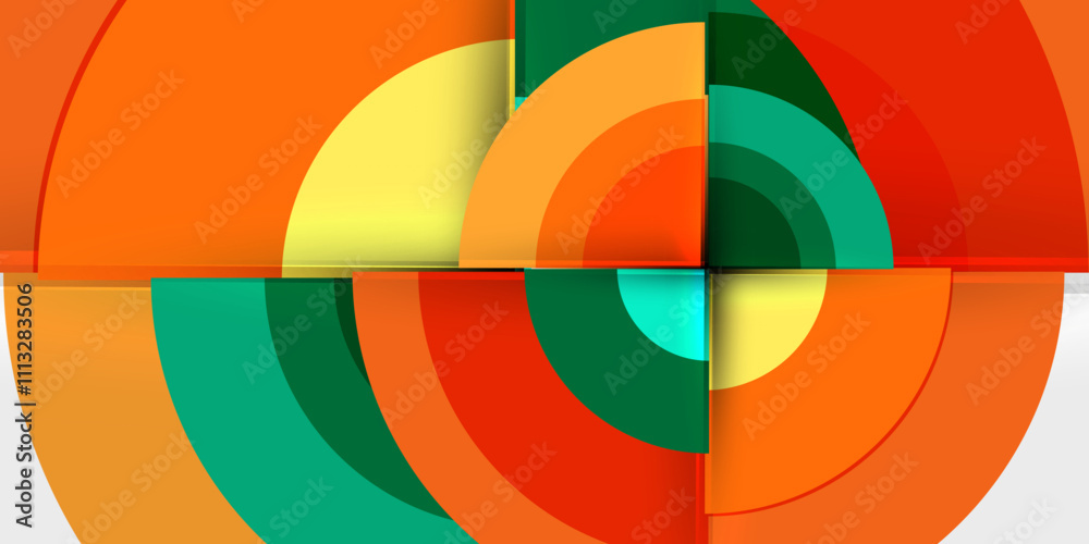 Fototapeta premium Target circle geometric abstract shapes. Vector Illustration For Wallpaper, Banner, Background, Card, Book Illustration, landing page