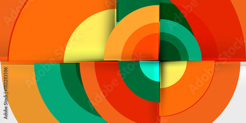 Target circle geometric abstract shapes. Vector Illustration For Wallpaper, Banner, Background, Card, Book Illustration, landing page