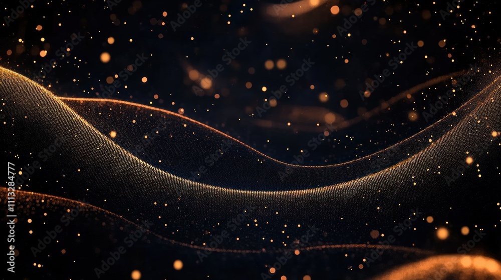 Obraz premium Black Background with Gold Elegant Pattern Abstract Design