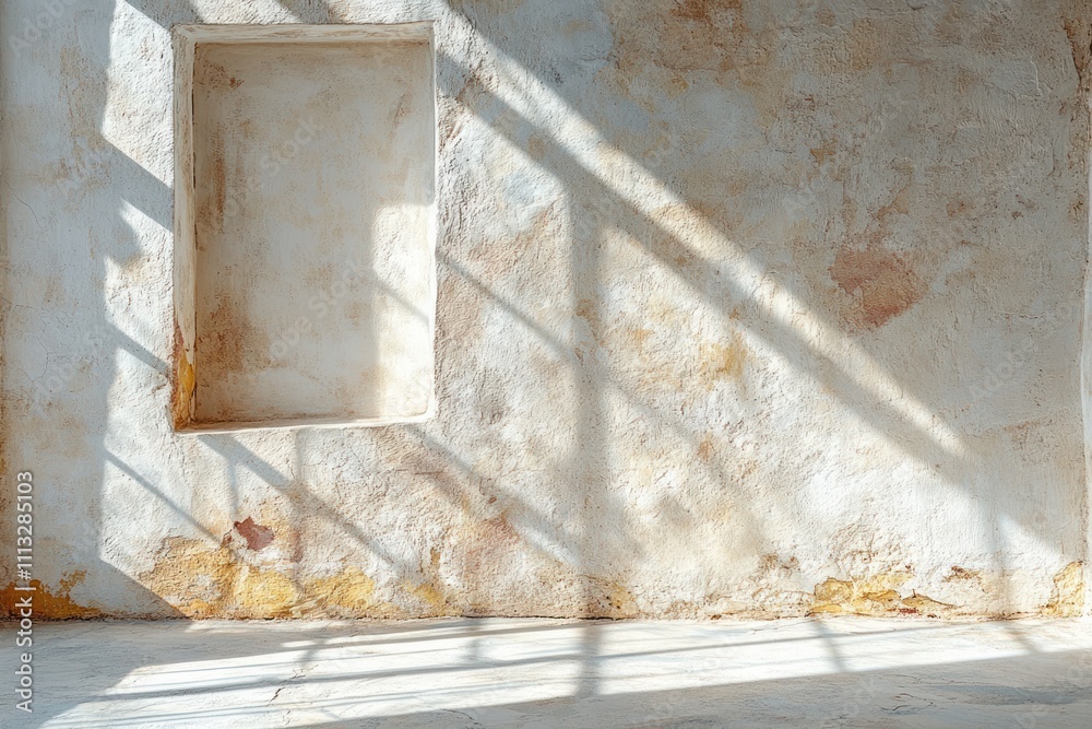 Minimalist Shadow Abstract on Textured White Wall with Soft Natural Light Minimalist Shadow Abstract on Textured White Wall with Soft Natural Light
